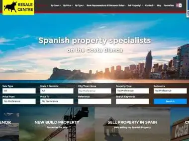Website screenshot of Resale Centre - Bargain Property Costa Blanca