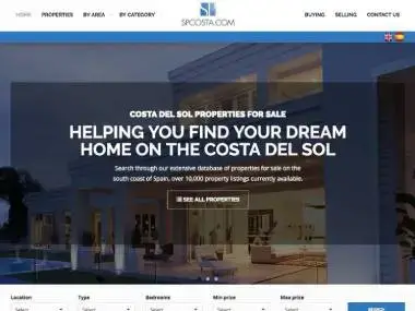 Website screenshot of SP Costa - Estate Agent Torremolinos